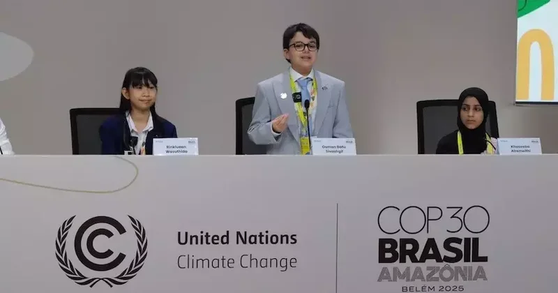 12 yaşındaki Osman Batu Sivaslıgil, COP30 İklim Zirvesi nde dünya liderlerine hitap etti