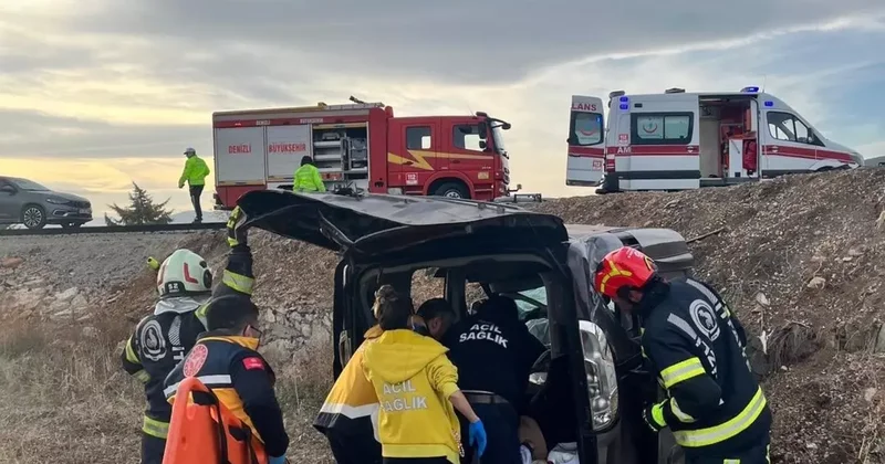Yoldan çıkan otomobil tarlaya uçtu; 2 yaralı
