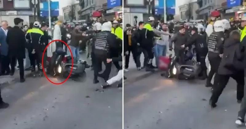 Taksiciler TAG sürücüsü zannettikleri kuryeye saldırdı! Görüntüler ortaya çıktı