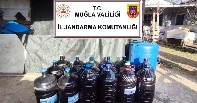 Muğla da yenil yıl öncesi 1 ton 235 litre kaçak içki ele geçirildi Muğla Haberleri