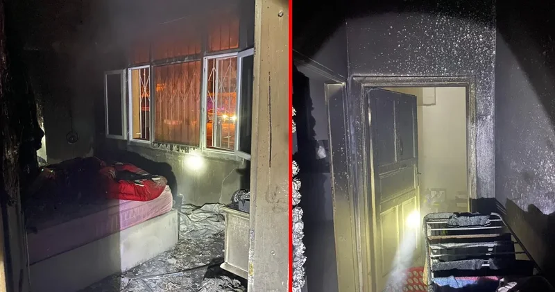 İki katlı evinde yangın! Alevlere müdahale etmek isterken yaralandı