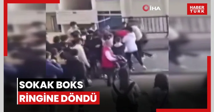 İzmir de öğrenciler birbirine girdi: Sokak boks ringine döndü