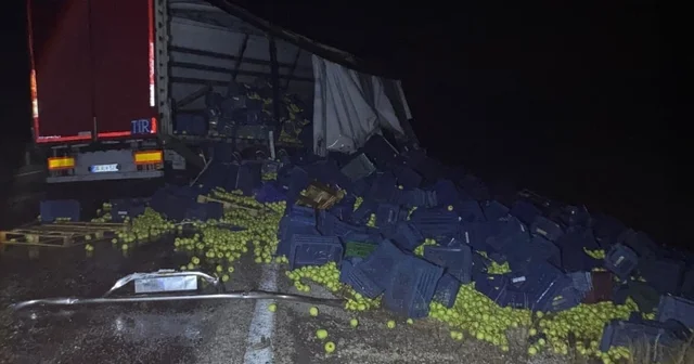 Beyşehir de tır bariyerlere çarptı: 1 yaralı Konya Haberleri