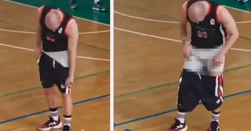 Tribünlere dönüp şortunu indirdi, salon yangın yerine döndü