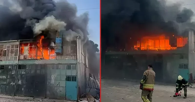 Hatay da mobilya atölyesinde yangın