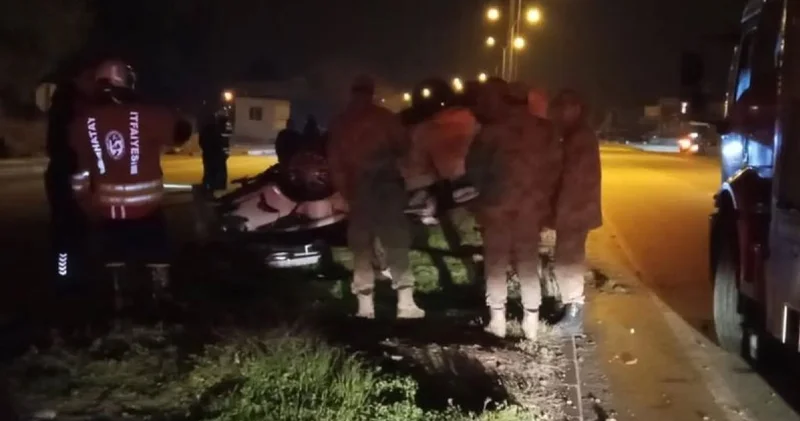 Hatay da takla atan otomobildeki bebek öldü