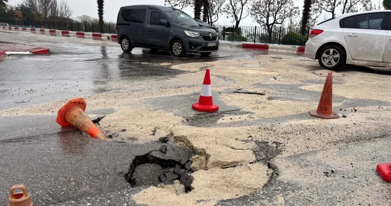 Antalya ya 190 kilogram yağış düştü, yol çöktü; ‘Kaza olması an meselesi!’