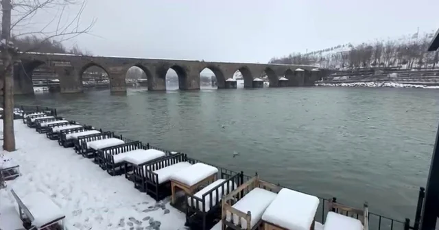 Yoğun kar, Dicle Nehri nde su seviyesini arttırdı Diyarbakır Haberleri