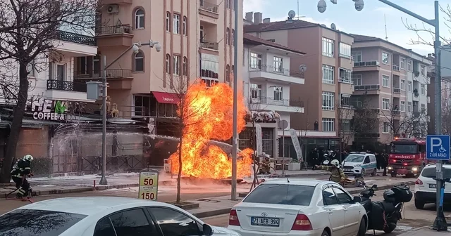 Kırıkkale de kazı sırasında doğal gaz hattında yangın çıktı; 1 işçi yaralandı Kırıkkale Haberleri