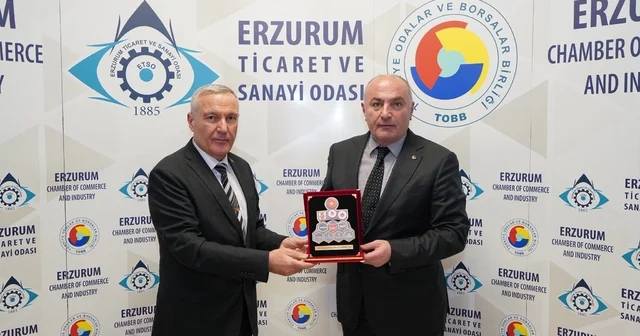 TSKGV temsilcisi Avcı, ETSO Başkanı Özakalın ı ziyaret etti Erzurum Haberleri