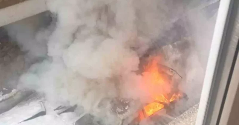 Araç alevlere teslim oldu