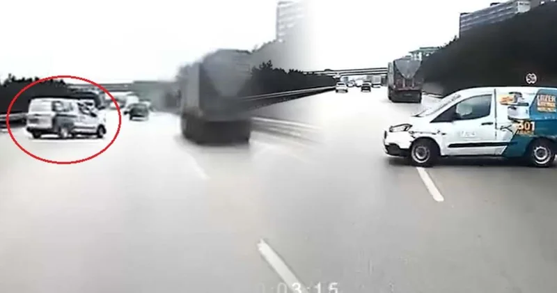 Bursa’da faciaya ramak kala! Tıra çarpmaktan son anda kurtuldu