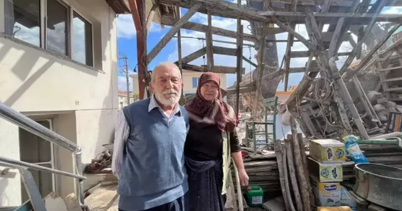 Yol çalışması kabusa döndü: Belediye ekipleri, yaşlı çiftin evini başlarına yıktı