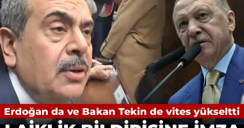Erdoğan da ve Bakan Tekin de vites yükseltti: Laiklik bildirisine imza atanlara dava!