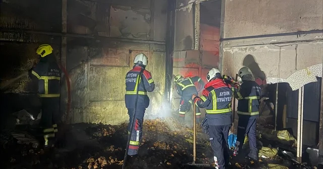 Aydın da çam fıstığı işleme tesisinde çıkan yangın söndürüldü Aydın Haberleri
