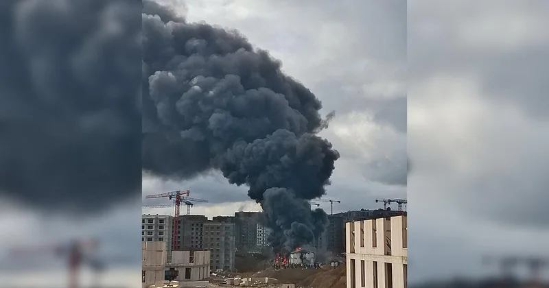 Tuzla da işçi konteynerinde yangın