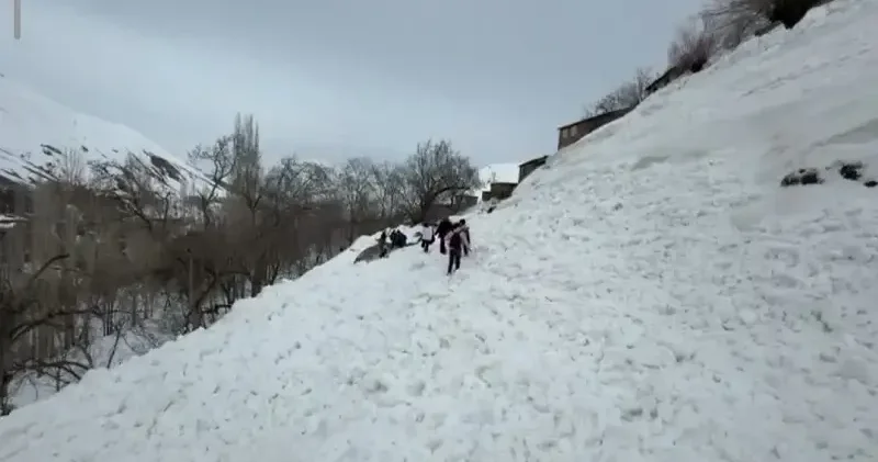 Bahçesaray’da çığ yolu kapattı: Ulaşım kesildi Van Haberleri