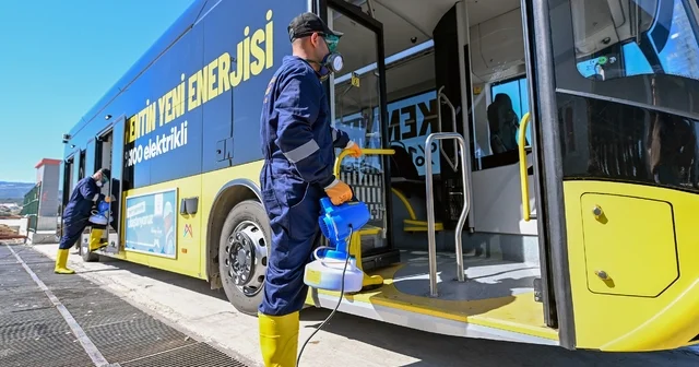 Mersin de toplu taşımada hijyen ve güvenlik ön planda Mersin Haberleri