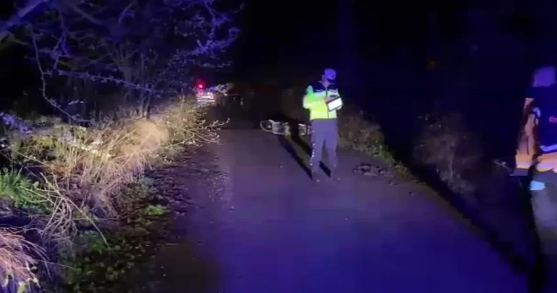 Kontrolden çıkan motosiklet devrildi: Sürücü olay yerinde can verdi