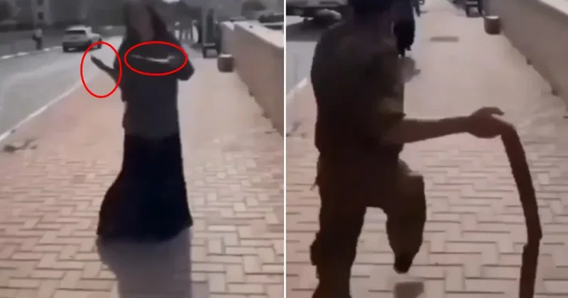 İsrail de sirenler çalarken bıçaklarla dans eden kadın etkisiz hale getirildi