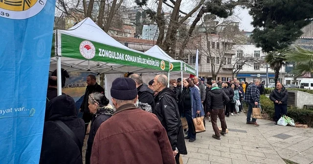 Zonguldak ta ücretsiz fidan dağıtımı kalabalığa neden oldu Zonguldak Haberleri