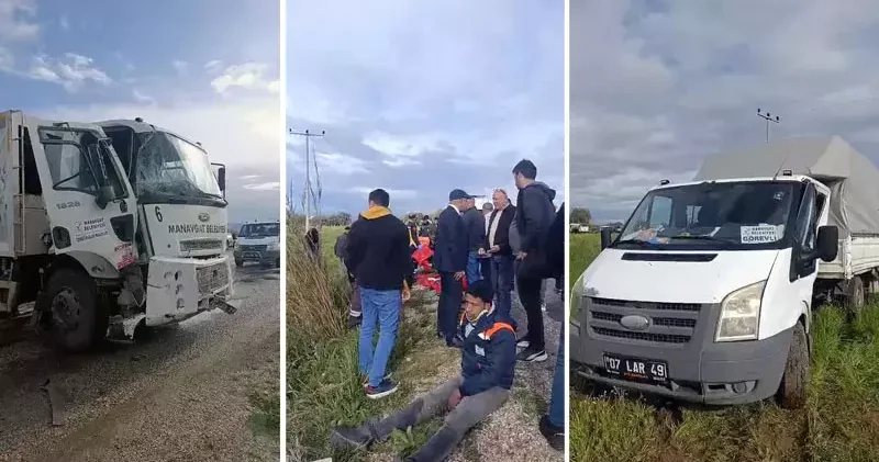 Belediye araçları çarpıştı: 7 yaralı