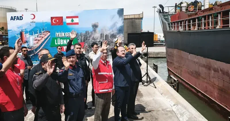 Lübnan’a gidecek yardım gemisi, Mersin den yola çıktı