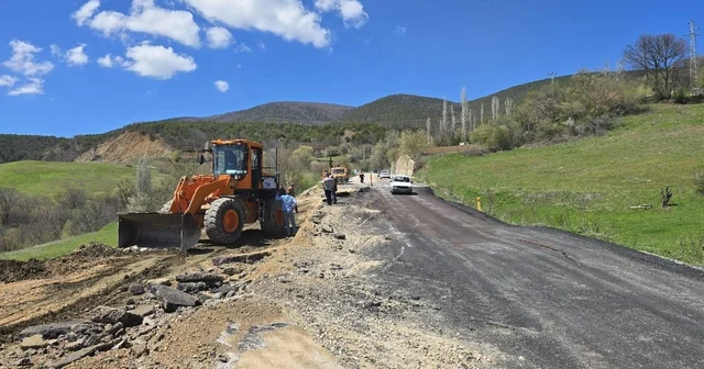 Almus Tokat kara yolunda bakım çalışması yapılıyor Tokat Haberleri