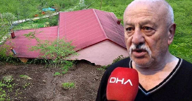 Misafirliğe gitti, ölümden döndü! Trabzon da iki katlı ev toprağa gömüldü
