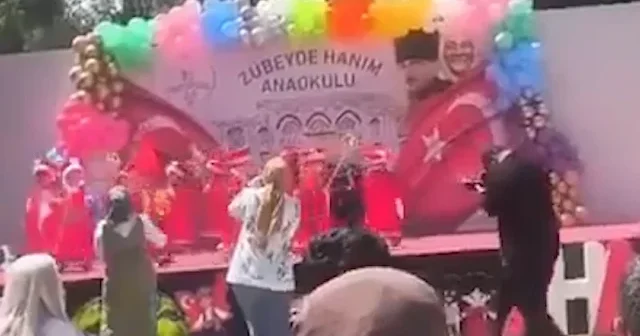 Denizli de 23 Nisan gösterisinde mehter krizi: Müziğin aniden kesilmesi sosyal medyayı ikiye böldü VİDEO İZLE