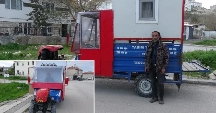 Kiralık ev bulamayınca tarım aracını karavana dönüştürdü! Dışarıda kalmaktansa burada kalıyorum