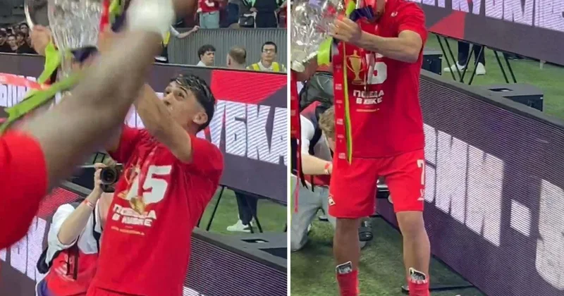 Arjantinli futbolcu şampiyonluk kupasını parçaladı