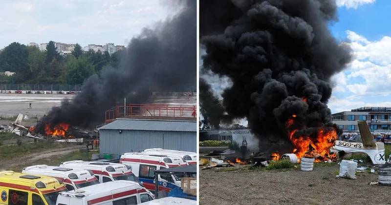 Varşova da hafif uçak sokağa düştü: 2 kişi öldü, 2 kişi yaralandı