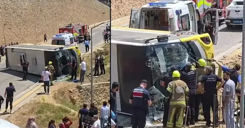 Kontrolden çıkan halk otobüsü devrildi... Sözcü Gazetesi