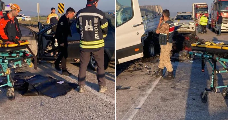 Erzurum da katliam gibi kaza! 3 kişi hayatını kaybetti, 3 kişi yaralandı