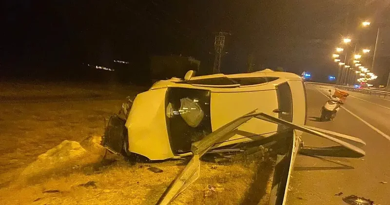 Siirt’te hafif ticari araç takla attı, sürücü kazayı yara almadan atlattı