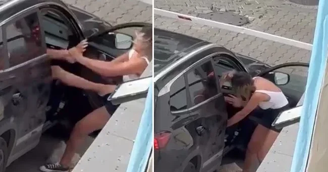Kadıköy de inanılmaz görüntü: Birbirlerinin saçlarını çekip tekme attılar!