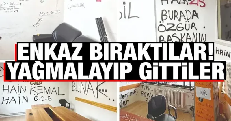 CHP den ayrılanlar binaları yağmalayıp gitti