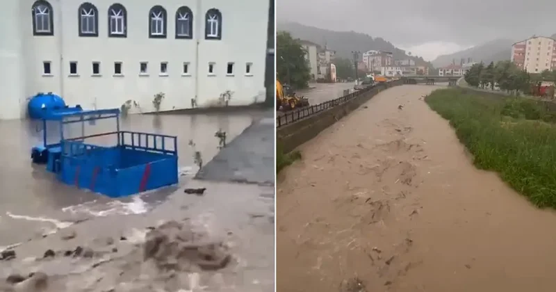 Kastamonu da metrekareye 130 kilogram yağış düşen ilçede su baskınları yaşandı