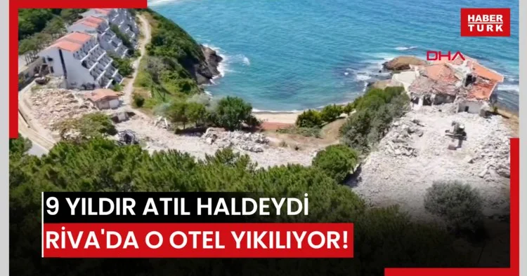 9 yıldır atıl haldeydi talan edilmişti... Riva da o otel yıkılıyor!