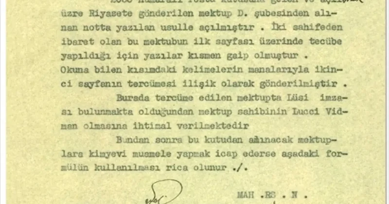 MİT gizli yazışmaların deşifre edilmesine ilişkin tarihi belgeyi paylaştı