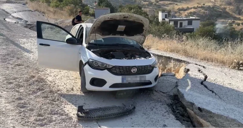 İnanılmaz kaza! Heyelanda yükselen asfalta çarptı! Son dakika haberleri