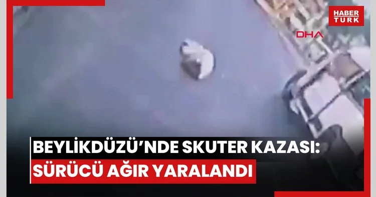 Beylikdüzü’nde servis minibüsünün çarptığı skuter sürücüsü ağır yaralandı