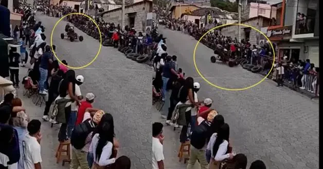 Ekvador daki geleneksel ahşap araç yaraışlarında feci kaza meydana geldi