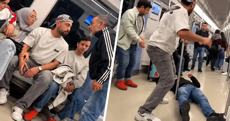 Eşinin yanında küfreden adamı yere serdi