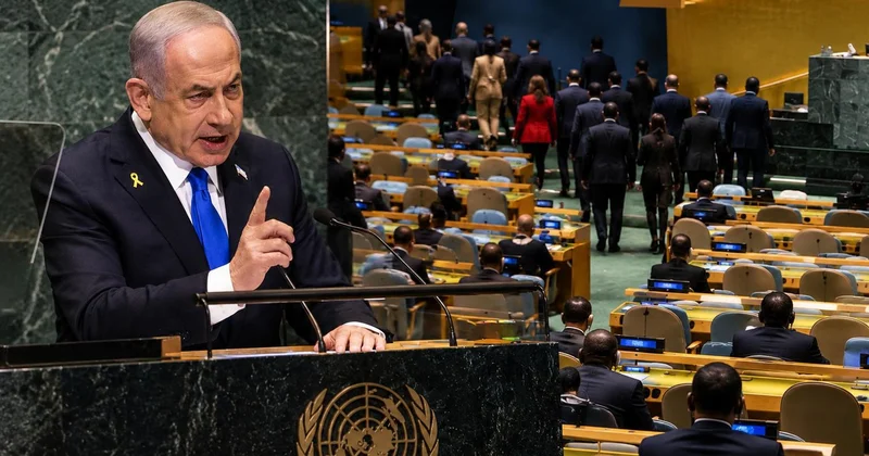 Netanyahu ya BM de büyük protesto! Salonda kalan 5 ülke dikkat çekti