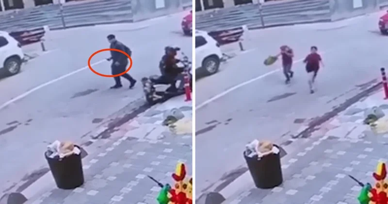 İstanbul da sokak ortasında korku dolu anlar: İlkokul öğrencilerini bıçakla kovaladı