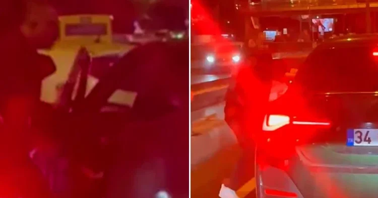 Bakırköy’de maganda, sürücüyü böyle darp etti