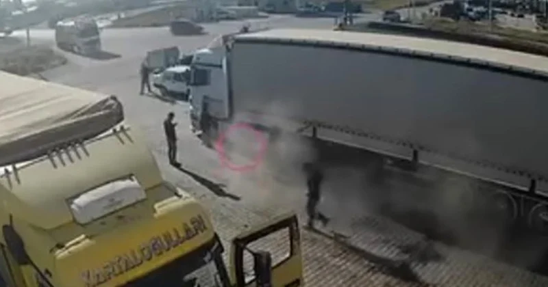 Konya Karapınar da tır tamirinde patlama oldu, fren ustası hafif sıyrıklarla atlattı