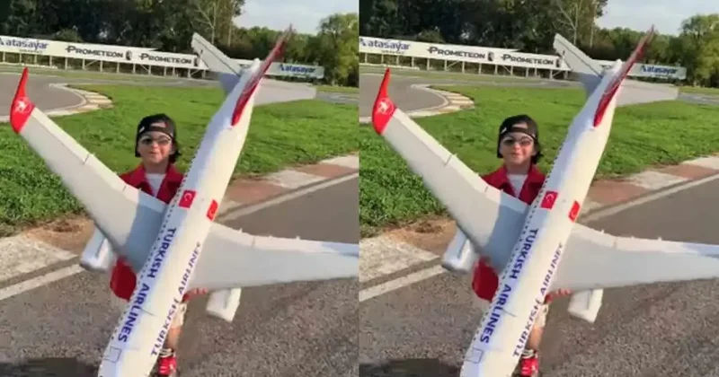 Kenan Sofuoğlu’nun 7 yaşındaki oğlu Zayn uçak uçurdu! Görüntüler viral oldu